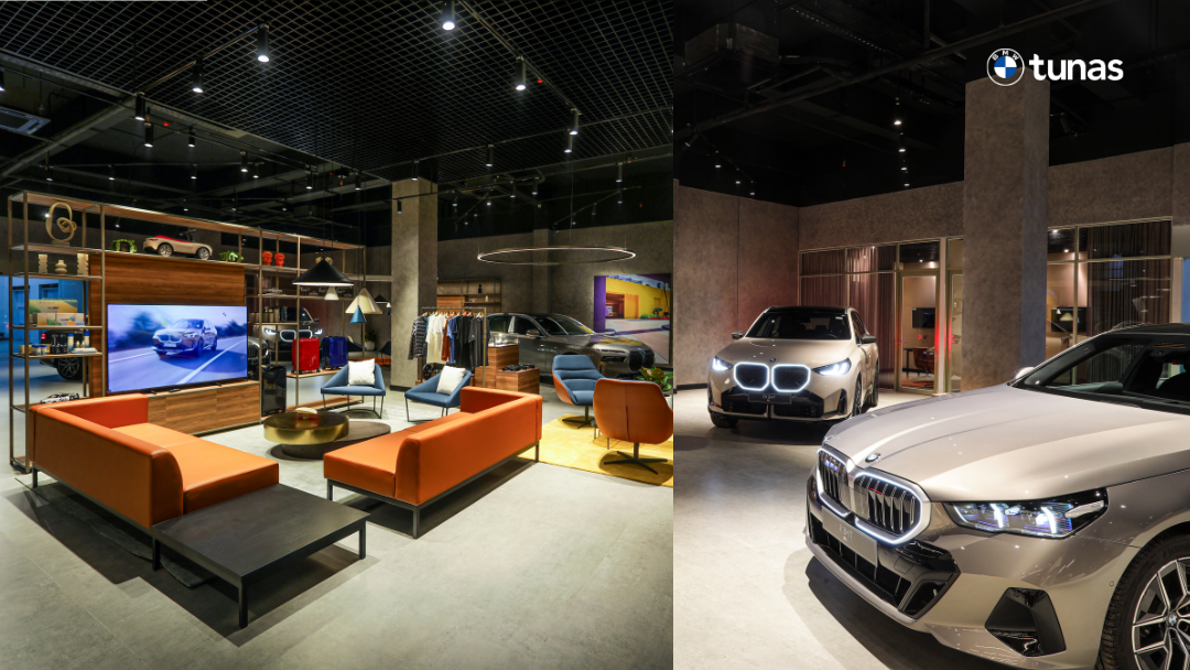 Interior showroom BMW Tunas Bekasi dengan konsep Retail Next yang modern dan premium